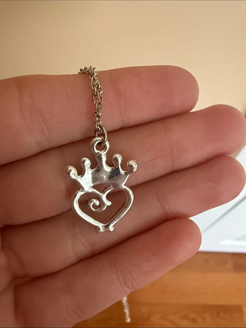 Heart with a Crown Necklace for Little Girls